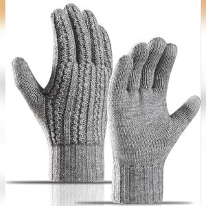 Women's Thermal Touchscreen Gloves, Double-Layer Fleece Lined Stretchable Knitte